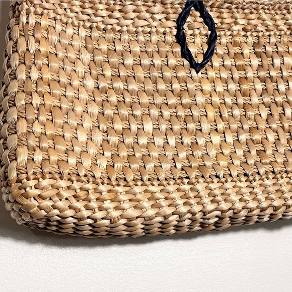 WALBORG VTG woven straw/ raffia handbag/Purse/clutchflower detail made in Italy - Picture 4 of 11